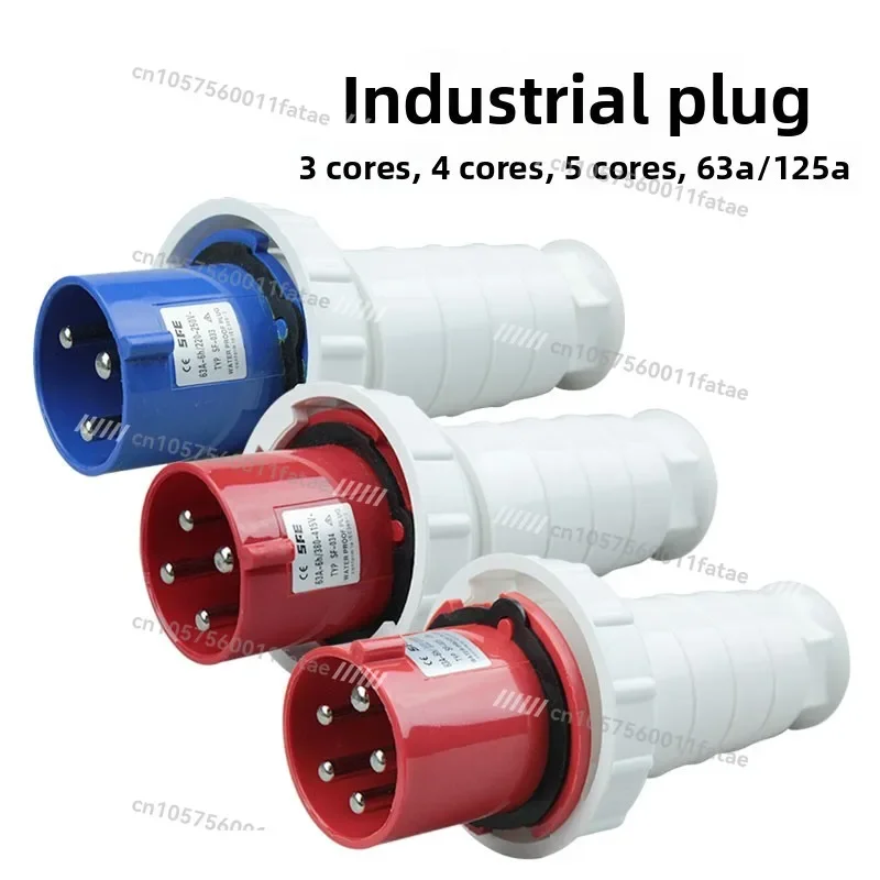 

Waterproof Industrial Plug and Socket Three-phase Electric 3-core 4-core 5-core 63A125A Male and Female Docking Connector