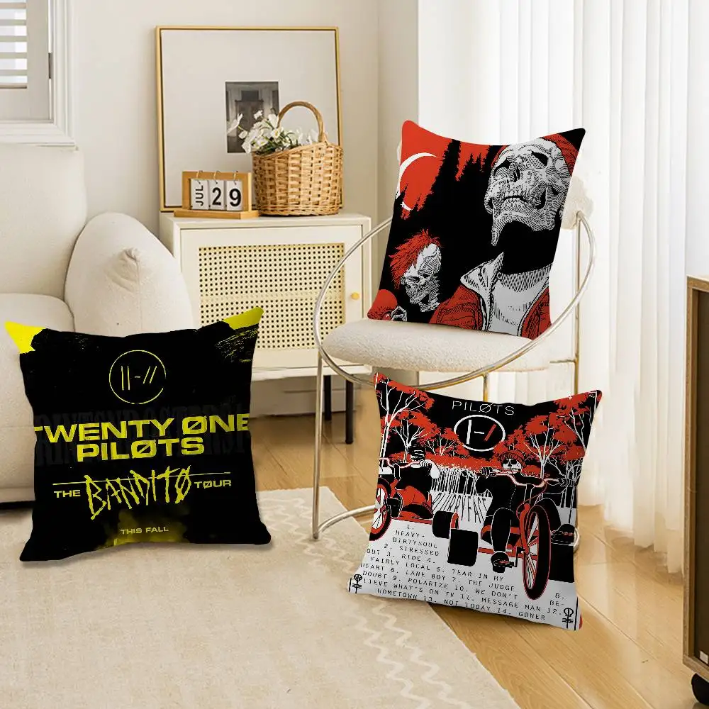 T-Twenty One P-Pilots band 45*45cm Cushion Cover Pillow Cover Decor Pillowcase Home Pillowcase for Couch Pillow