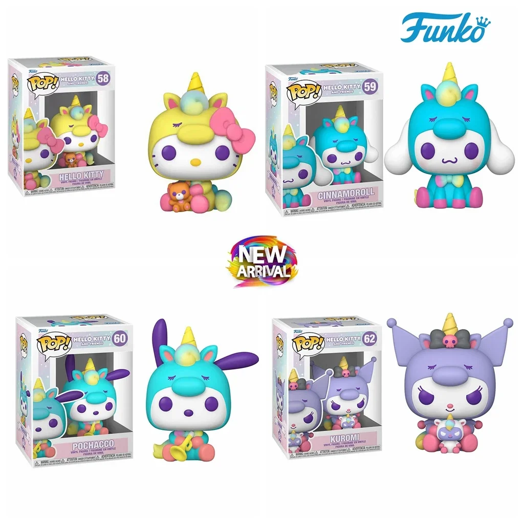 Funko POP-figuras de acción de Hello Kitty y Friends, muñecos de juguete de Cinnamoroll 59, Pochacco 60, Kuromi 62, My Melody 56, Kuromi 55, 28 y 58