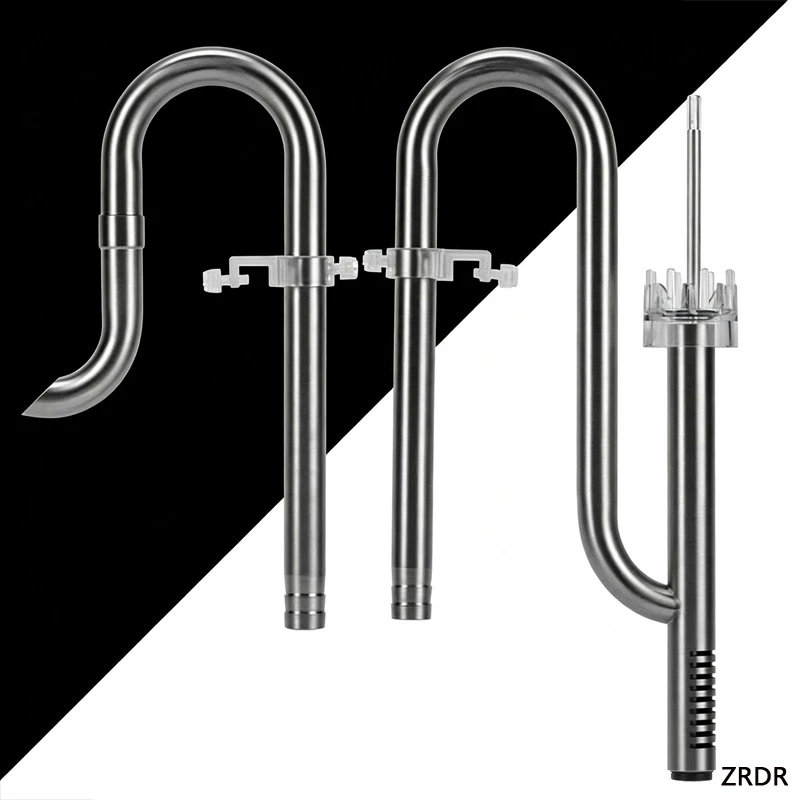 Aquarium Filter Inlet and Outlet Oil Removal Membrane Filter Tube Stainless Steel Tube Fish Tank Filter Cleaning Supplies 12-16M