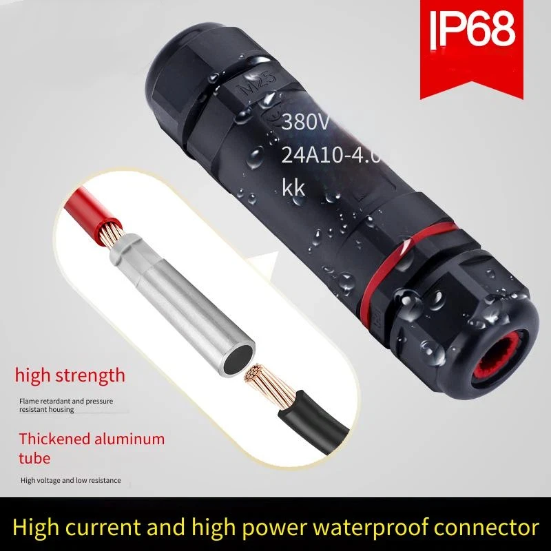 Outdoor Waterproof Aluminum Wire Connector Straight-Through 16 Aluminum Cable Rainproof Tube Cold-Pressed Solder-Free