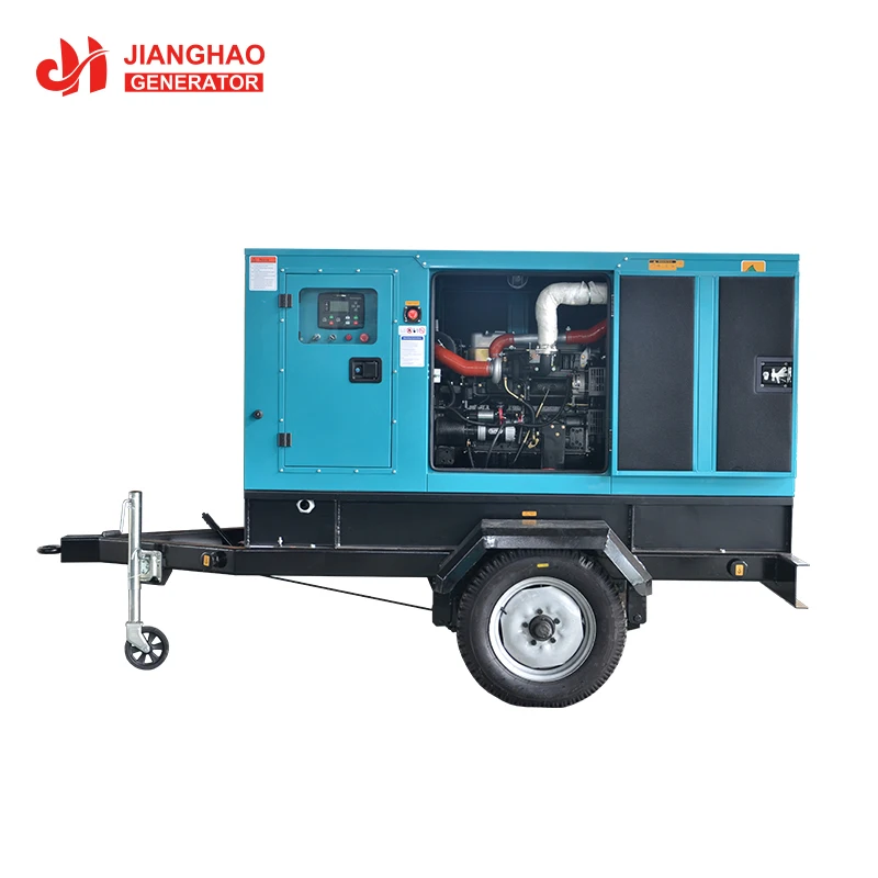 Mobile trailer type 3 phase 50 kva silent  generator