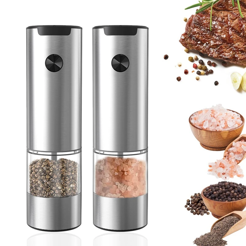 1Set Electric Pepper Grinder Automatic Pepper Grinder With Base, Adjustable Coarseness Spice Mill, Automatic Grinding, LED Light