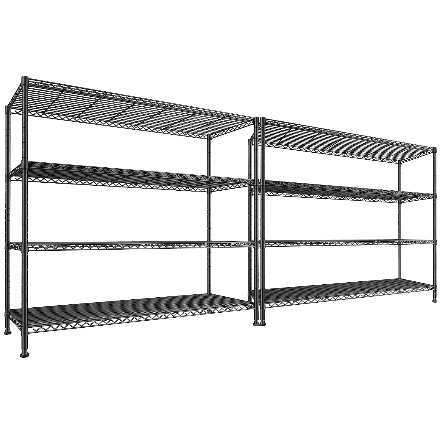 4-Tier Storage Shelves 45.3''W Wire Shelving Unit for Garage, 2PC, Customized