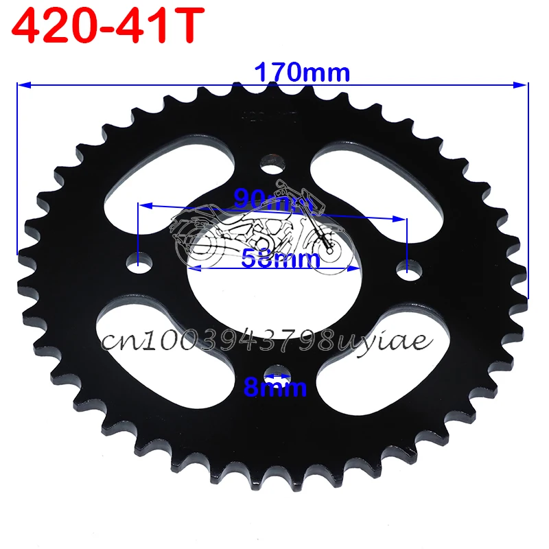 420/428チェーン37t/41t/48t歯58ミリメートルリアチェーンスプロケットatvクワッドバイクオートバイ用ピットダートバイクバギーゴーカートオートバイアクセサリー