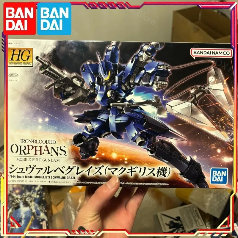 In Stock Bandai Genuine Gundam Model Kit HG IBO 1/144 Mcgillis Schwalbe Graze Anime Action Figure Collection Assembly Model Toy