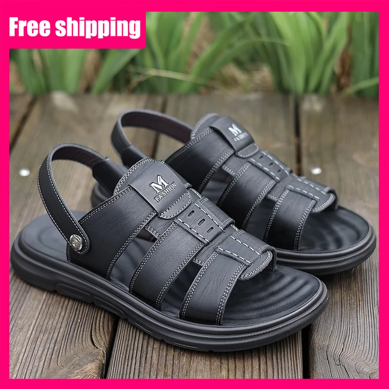 

Мужские летние повседневные сандалии с открытым носком, новинка 2026 года, дышащие, легкие, удобные, без запаха, для активного отдыха на воде и пляжа