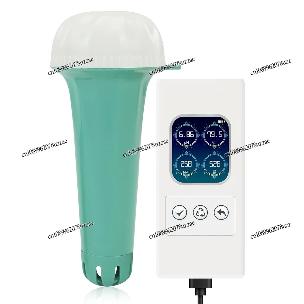 

Advanced 4-In-1 Pool Water Testing Smart Device: Floating, Wireless, Digital - Monitor PH, EC, TDS, Temp for Spa & Pool