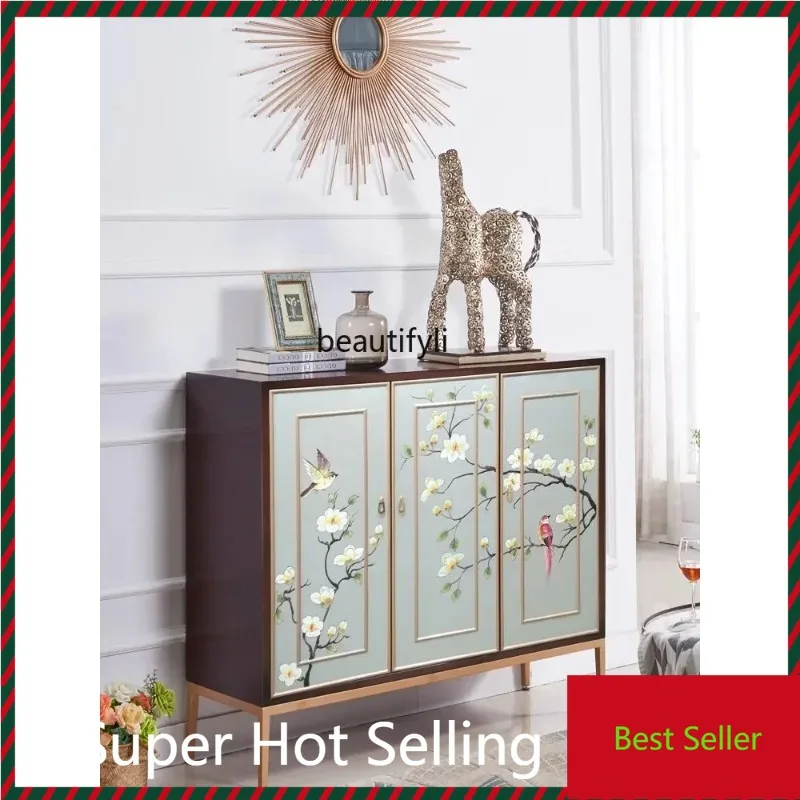 

M71 Light Luxury Modern Hallway Curio Cabinet Painted Shoe Cabinet Hallway Sideboard Cabinet Large Capacity Partition Wine Cabin