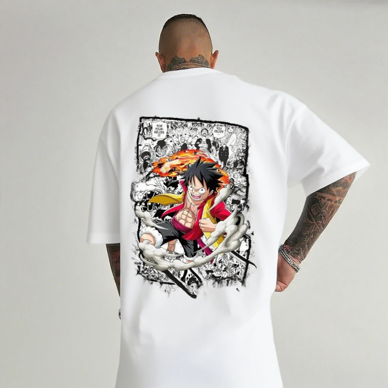 Camiseta de Anime para hombre, ropa informal de algodón de Luffy de una pieza, camiseta gráfica de manga corta, Tops informales de verano, ropa Y2k de moda Bandai