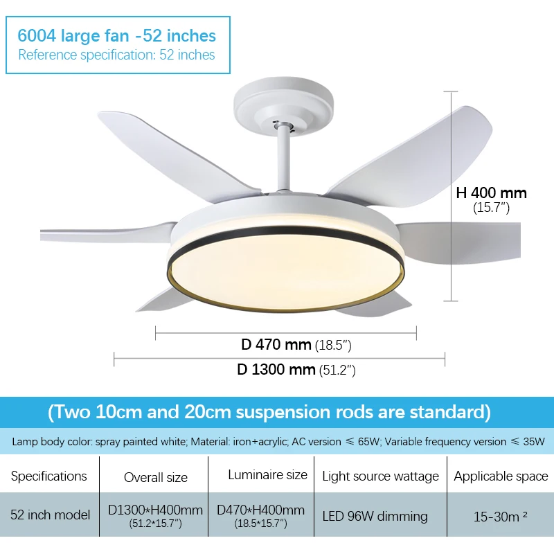 PLLY Fan Light Nordic LED Ceiling Fan Light Modern Minimalist Restaurant, Living Room, Bedroom Commercial Electric Fan