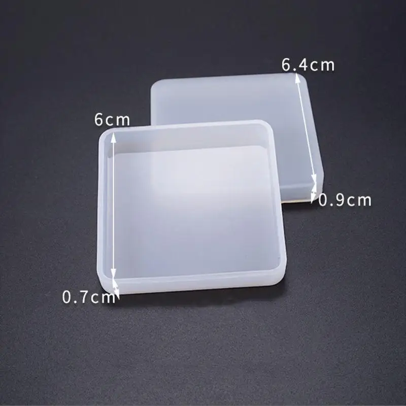 31BB 3 Pcs Mirror Square Round Highlight Crystal Epoxy Silicone Mold Tray Resin Mold DIY for Jewelry Storage Plate Home Decor