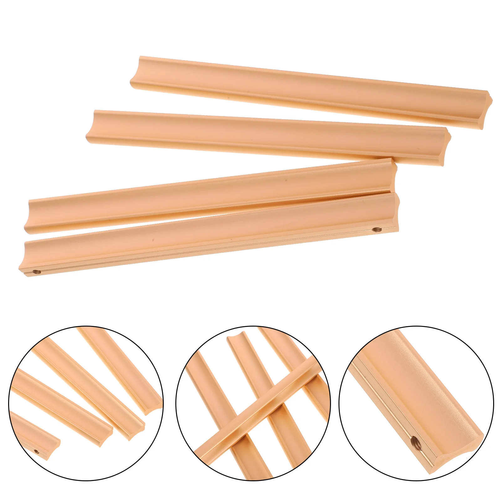 

4Pcs Kitchen Cabinet Handles Aluminum Alloy Smooth Finish Easy Install Drawer Pulls for Bathroom Cupboard Dresser Hardware