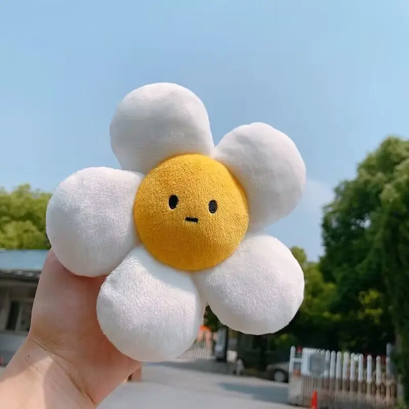 

Kawaii Sun Flower Plush Toy Keychain Creative Car Keyring Egg Sunflower Doll for Girl Women Bag Pendant Decor Xmas Birthday Gift