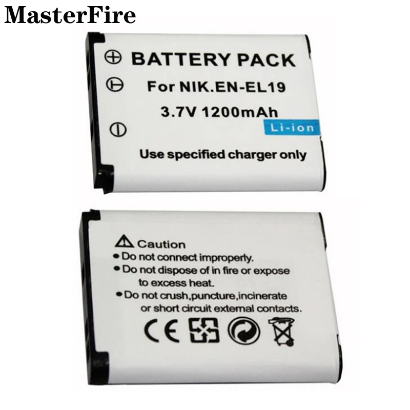 2-10PCS EN-EL19 EN EL19 3.7V 1200mah Replacement Li-ion Battery For Nikon Coolpix S6600 S4100 S3100 S3300 S7000 S2500 S2600 Cell