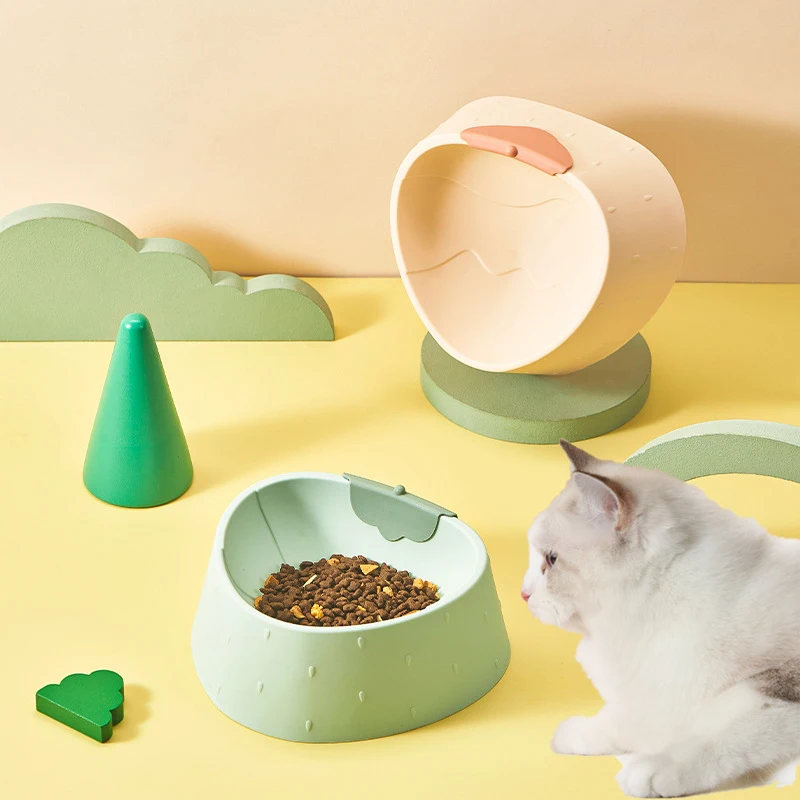 Cat bowl Dog bowl Pet Single bowl INS Style Strawberry Pet bowl the Bottom is Non-Slip and Anti-Upset in Home Cat Accessories