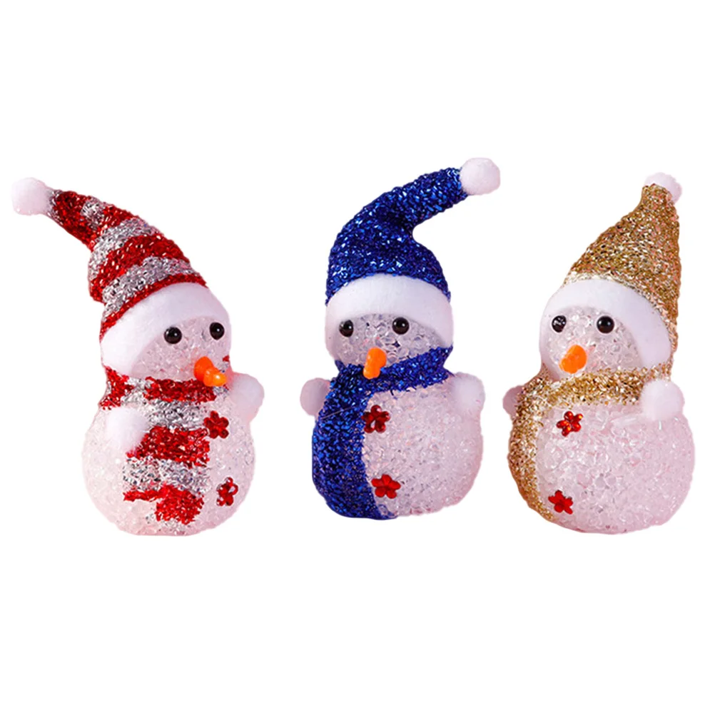 

Crystal Snowman Night Light Light Mini Xmas Xmas Snowman Lamp Lamps Warm Matching Tough Material Party Gifts Family Decor