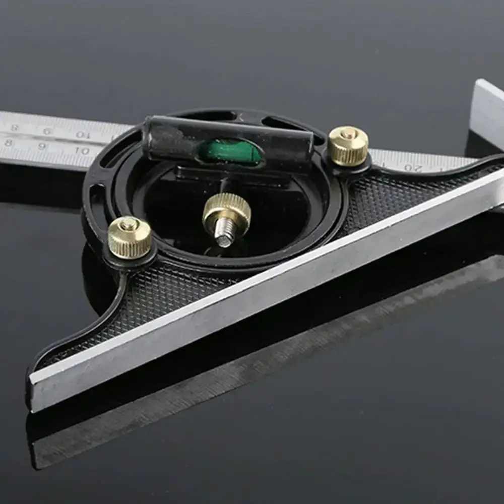 Adjustable Square Angle Ruler Accurate Scale Right Angle Protractor Tools Set Aluminum Alloy Wear Resistant