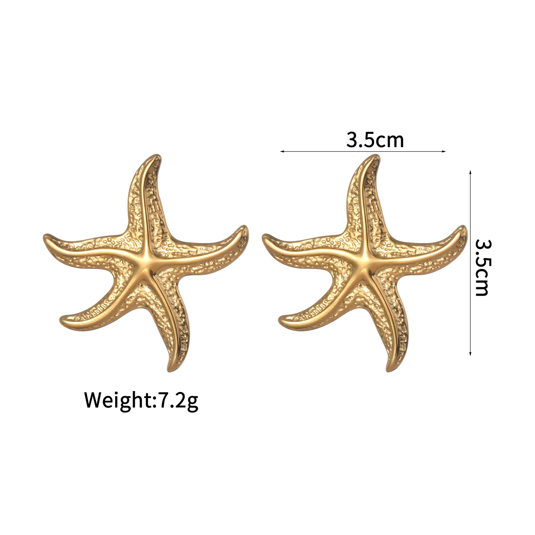 18K Gold Plated Stainless Steel Sea Ocean Element Starfish Earrings Bohemia Summer Beach Starfish Waterproof Jewelry women Gifts