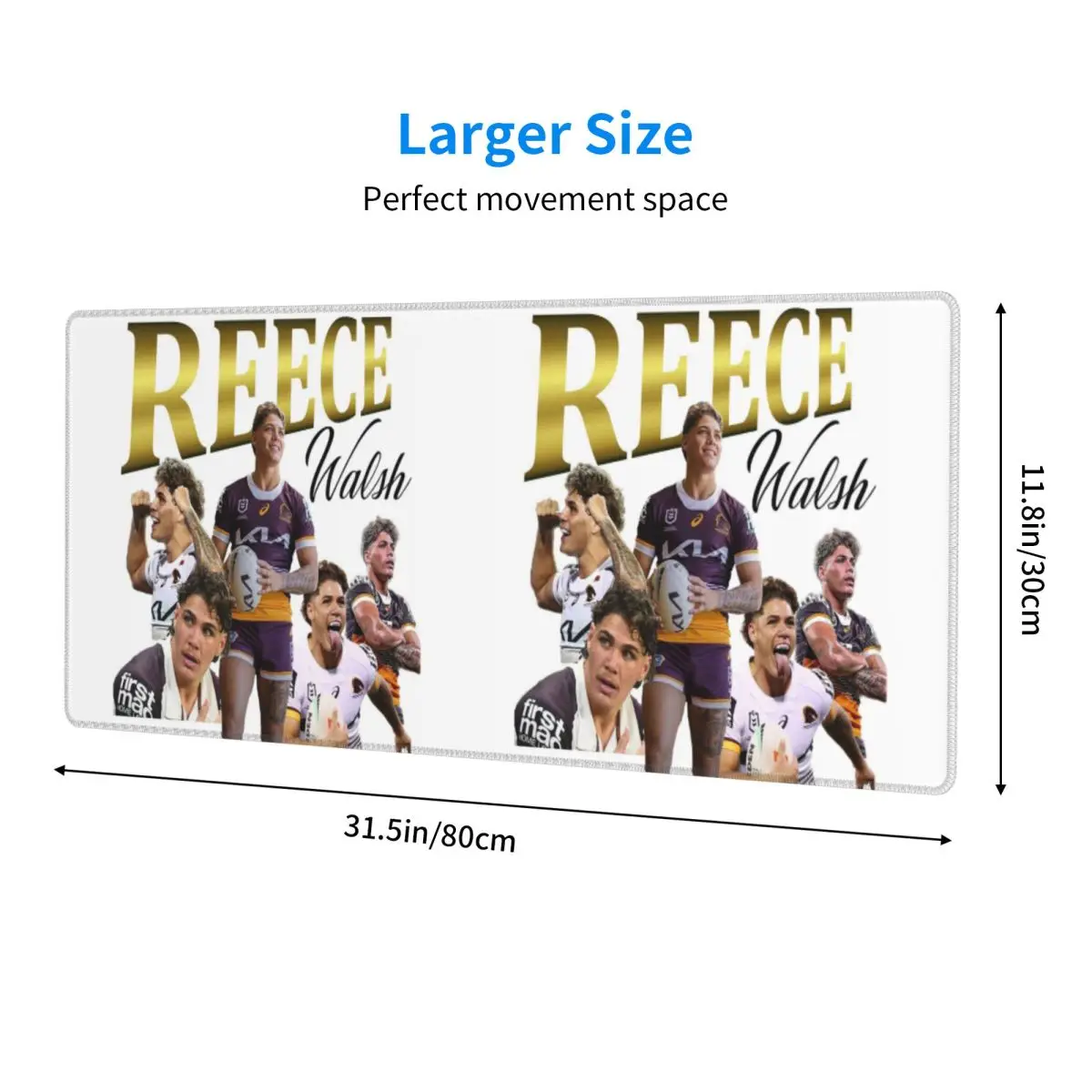 Reece Walsh Collage 2.0 Large Mouse Pad Computer Keyboard Mouse Mat Gaming PC Laptop Desk Mat Office Accessories Table Mats