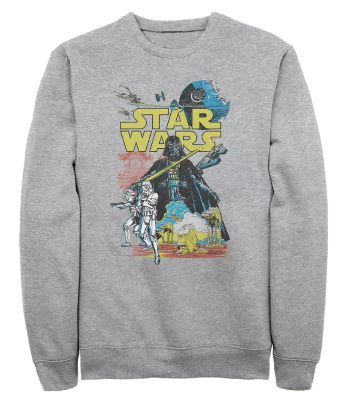 

Мужская и женская толстовка с круглым вырезом и принтом «Звездные войны», осенне-зимняя повседневная одежда, флисовая толстовка из чистого хлопка