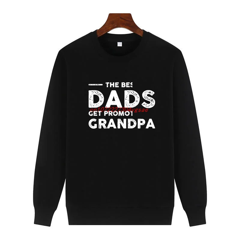 Fashion Men's Winter Sweater The Best Dads Get Promoted To Grandpa Printed Sweater Crew Neck Fleece Pullover Men's Sportswear