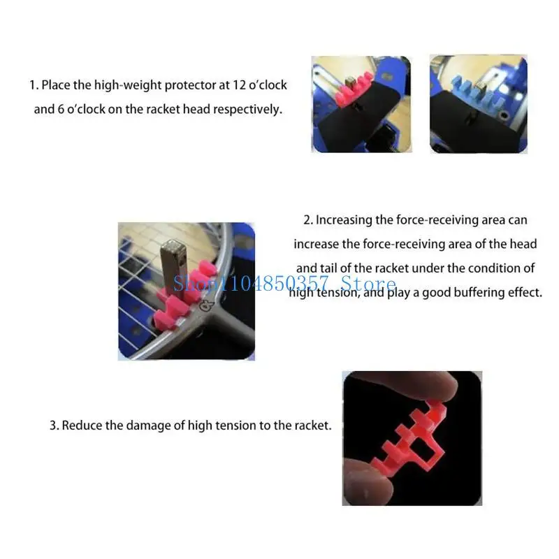 5asd 2Pcs Badminton Racket Stringing Tool High Tension Badminton Stringing Racquet Load Spreader Adapter Protector for Sports