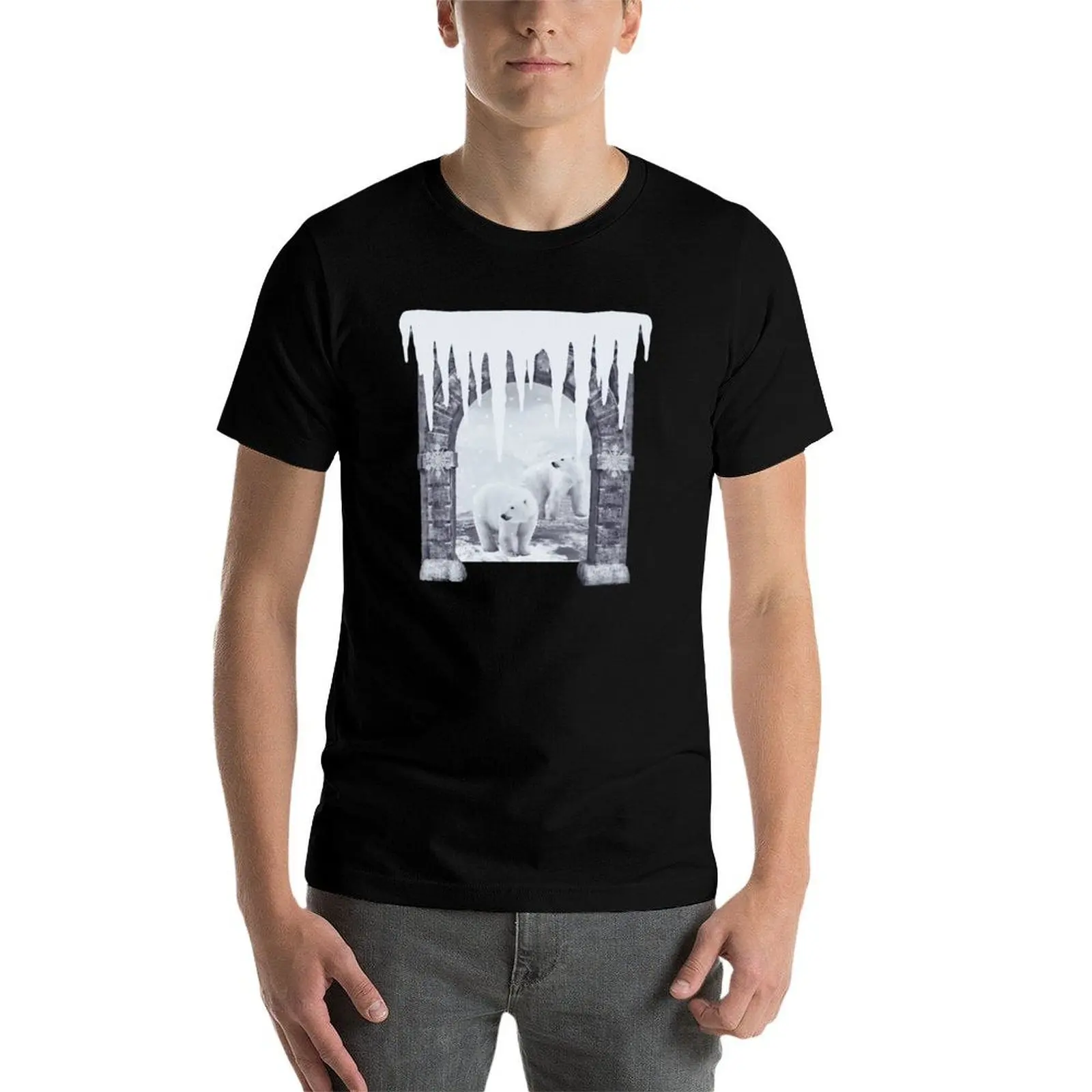صور الدب الرائع القطن القطبي القطب الشمالي 100% تي شيرت، شخصية الشتاء قميص رائع قميص تي شيرت الرجال الزي، #4