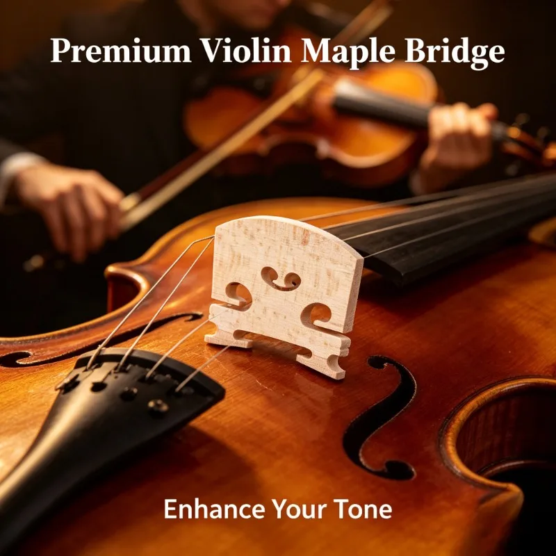 4Pcs Maple Wood Violin Bridges, for 4/4-3/4 Size Fiddle Instrument Accessory