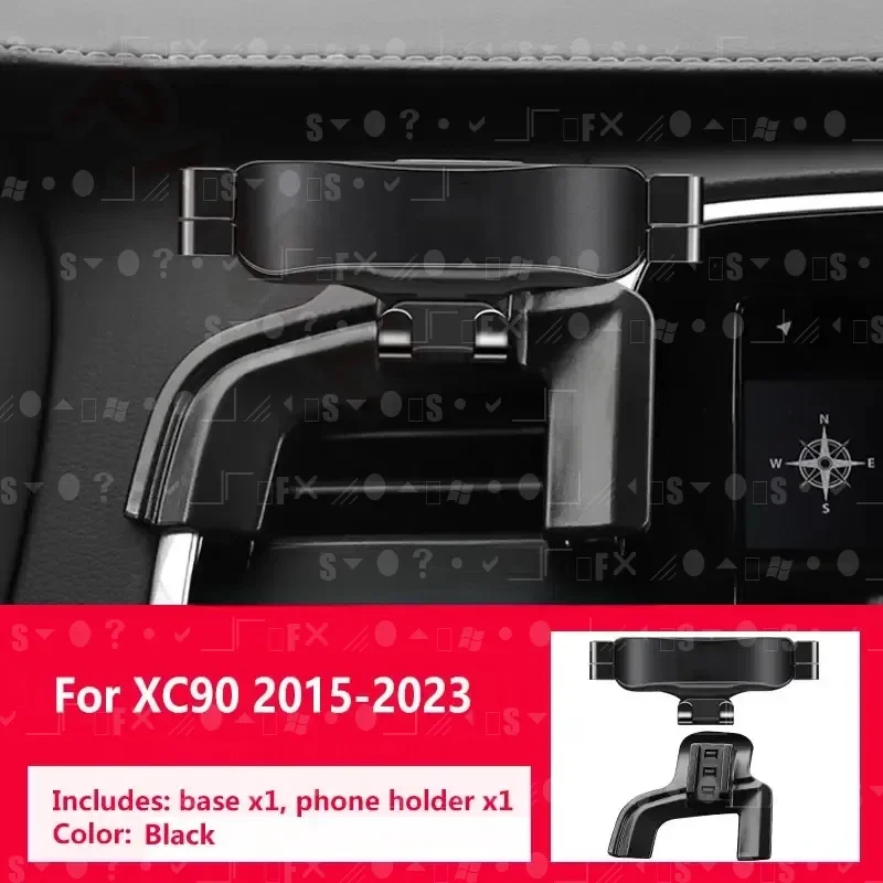 

Gravity Car Phone Holder For Volvo Volvo XC90 2015-2022 Paired With A Special Bracket Base Rotatable Not Block Vent Accessories