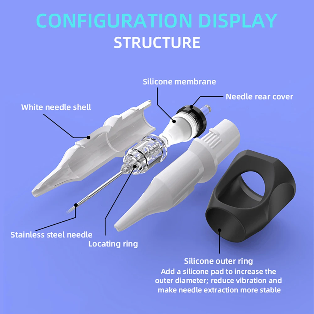 خراطيش إبرة الوشم بمقبض سيليكون ، غشاء عالمي ، جودة عالية ، وصول جديد ، 20 ، ، ،
