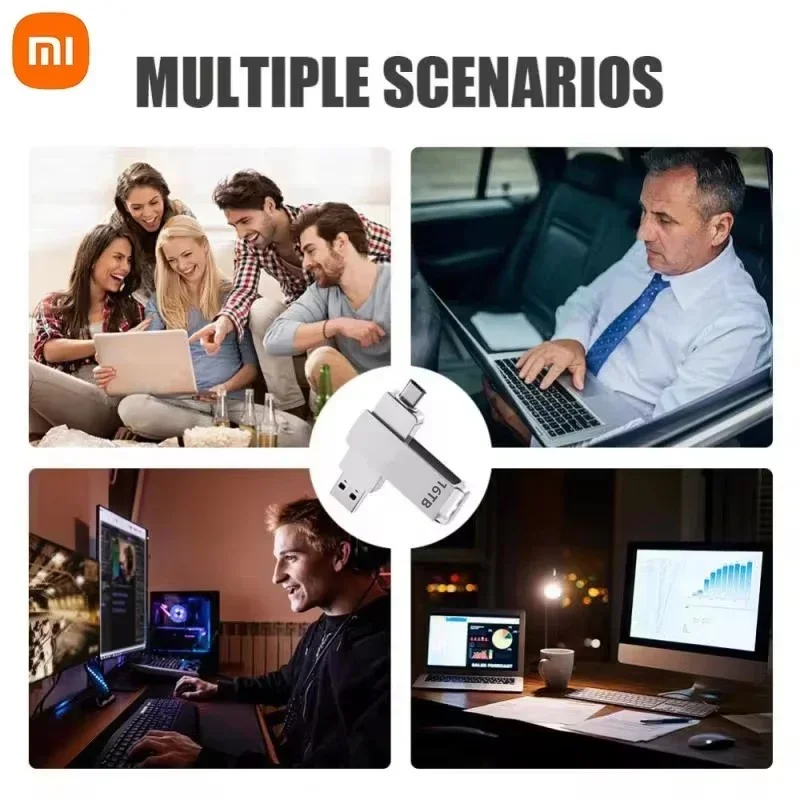 Xiaomi 16tb 3.2 flash drives de alta velocidade transferência usb metal pendrive cartão memória pendrive disco flash memoria vara à prova dwaterproof água