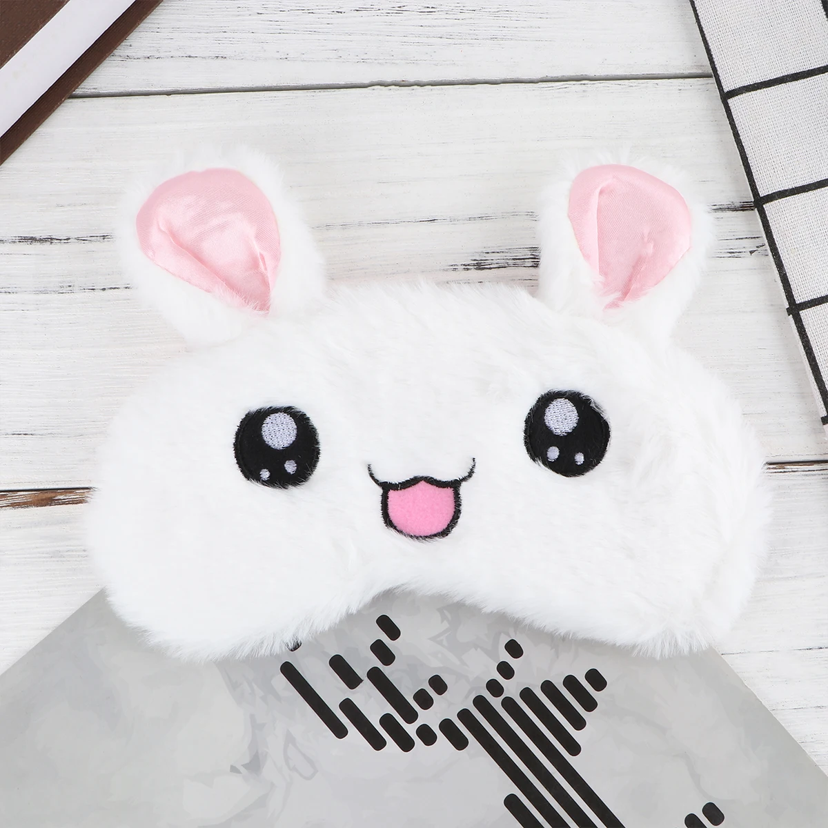 

White Rabbit Eye Mask Sleep Breathable Cover Night Eyeshade Nap Protective