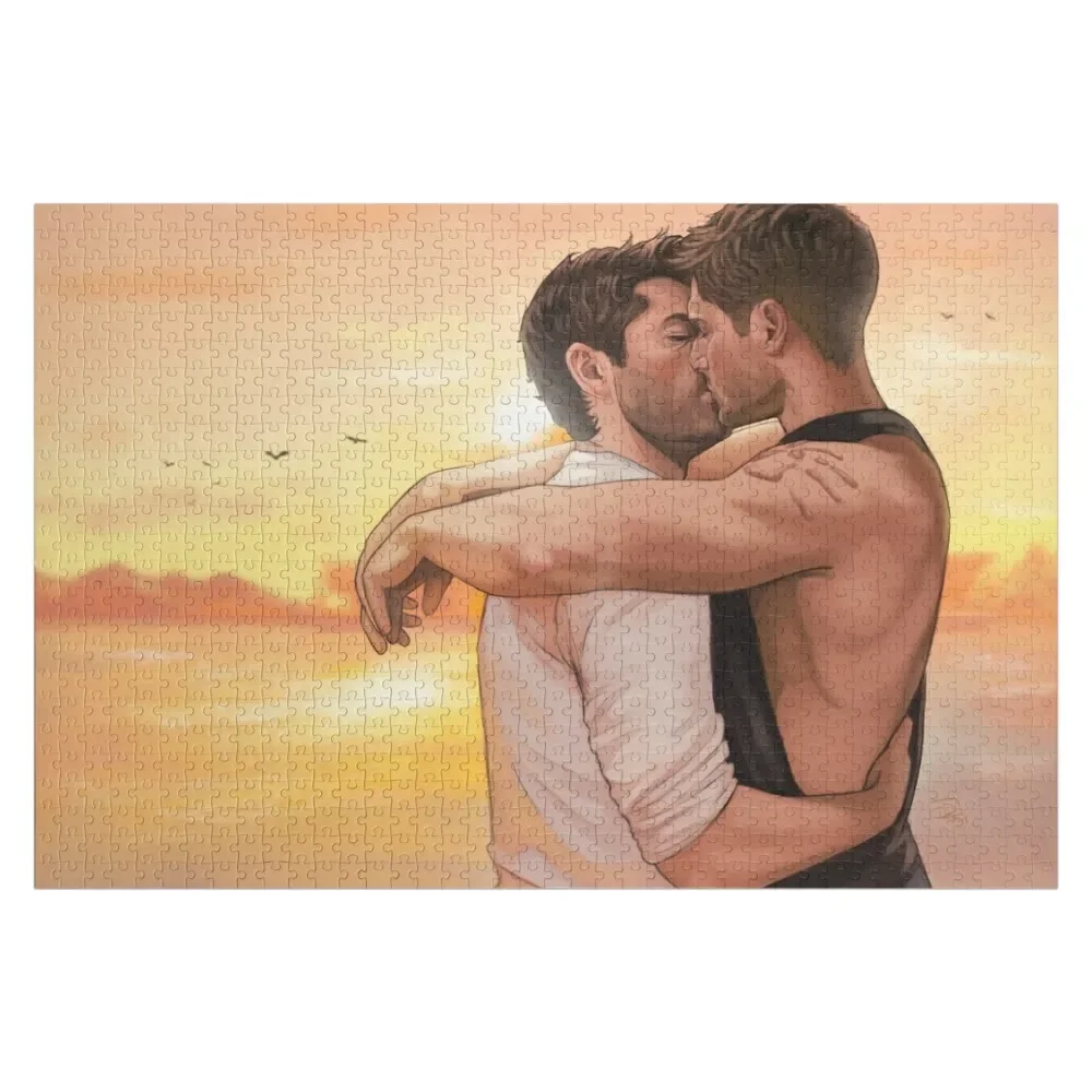 

Sunset Kiss 2021 Jigsaw Puzzle Customized Picture Personalized Photo Gift Baby Wooden Custom Wood Puzzle