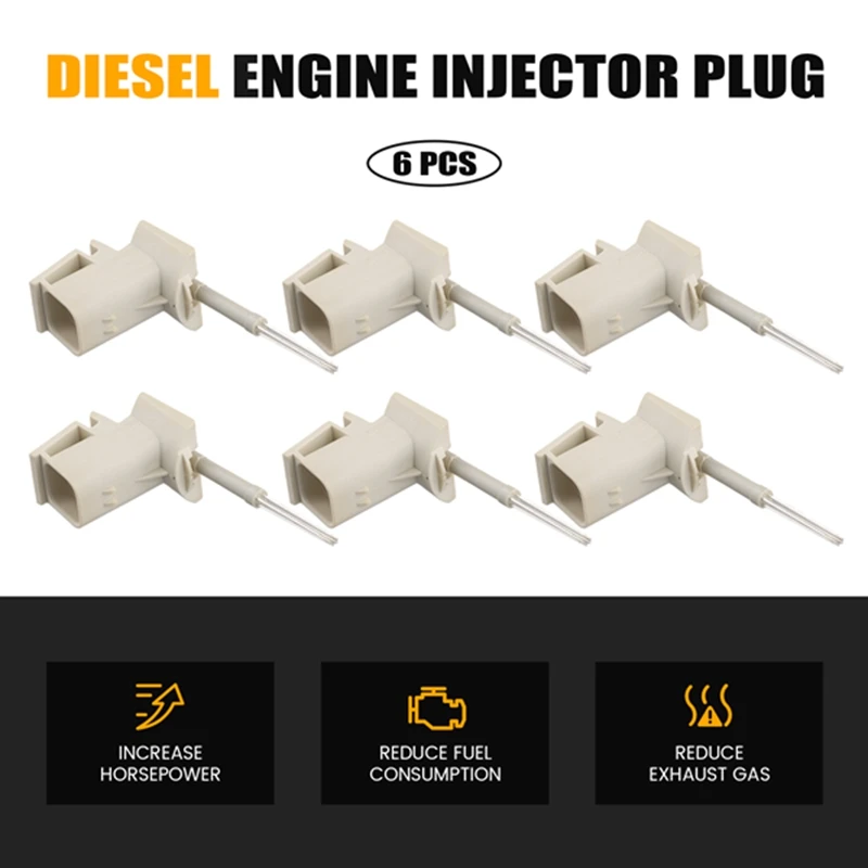 

6Pcs 4Pin Car Common Rail Diesel Injector Plug 7204-0983 For Volvo Diesel Fuel Engine