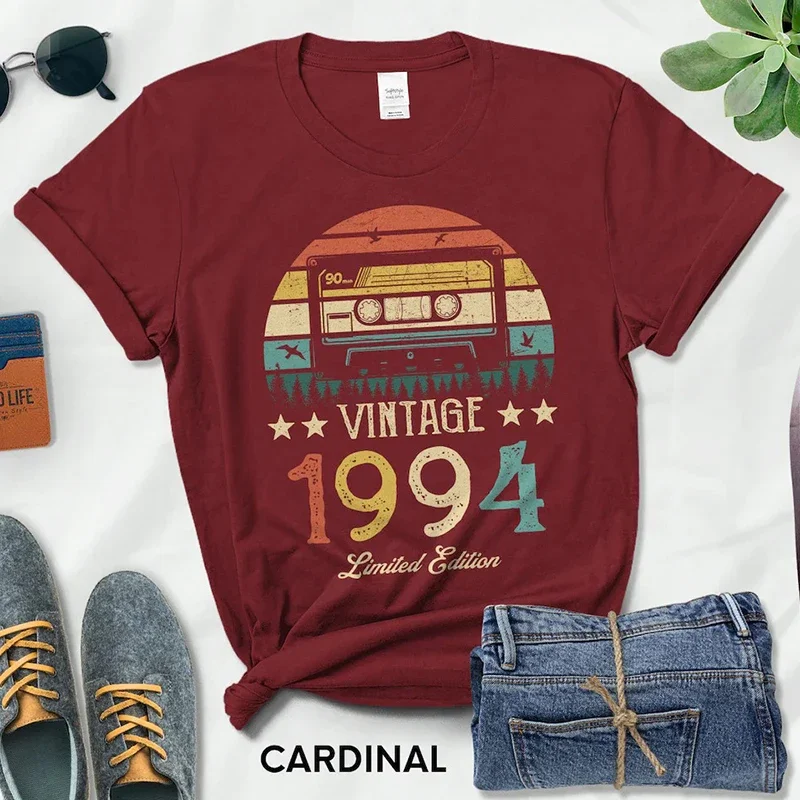 Vintage Made In 1994 Limited Edition Women T Shirt 31th 31 Years Old Birthday Girlfriend Daughter Gift Cotton T-shirt Femal Top