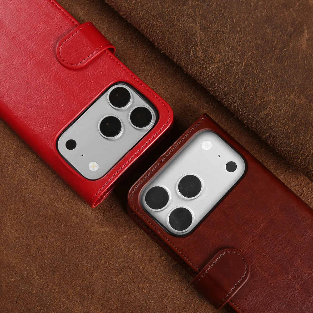 Mobile Phone Leather Case For iPhone 17 16 15 Pro Max 17e Air 16e 14 Plus 12 13 Mini Flip Cover Cases Shockproof Coque Funda Bag view 6