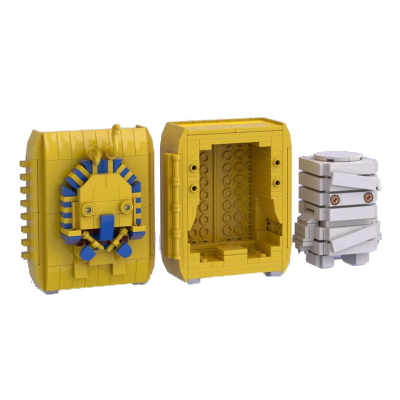 Faraone egiziano Mummia Bara Blocchi di costruzione MOC Creativo Testa quadrata Figure Modello di assemblaggio Puzzle Giocattolo per bambini Ragazzo Regalo di compleanno