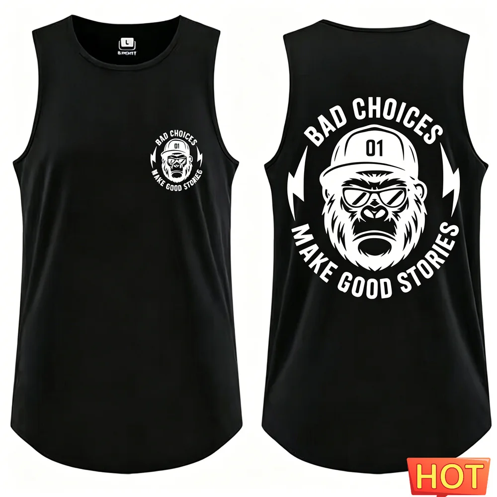 Sommer-T-Shirt für Herren, ärmellos, lustiges, kreatives Muster, Herren-T-Shirts und Tanktops, Hip-Hop-Freizeitweste, atmungsaktive Sportwesten-Tops