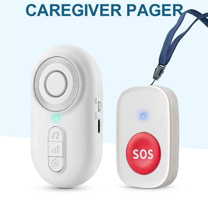 【HOME TOOLS】3X Caregiver Pager Wireless Nurse Call Buttons For Elderly Monitoring SOS Alert System Portable Alarm Call Bell