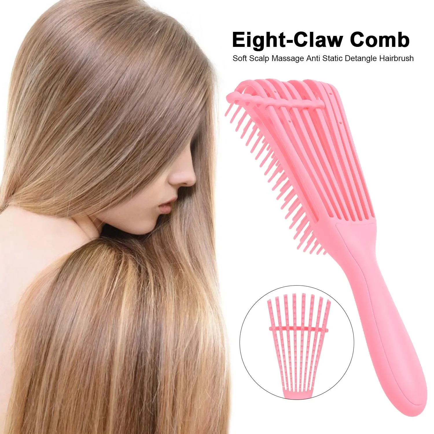 Comb Reduce Fatigue Exquisite Plastic Octopus Spare Ribs Comb Children and Women Detangling Hair Brush Scalp Massage Hairbrush