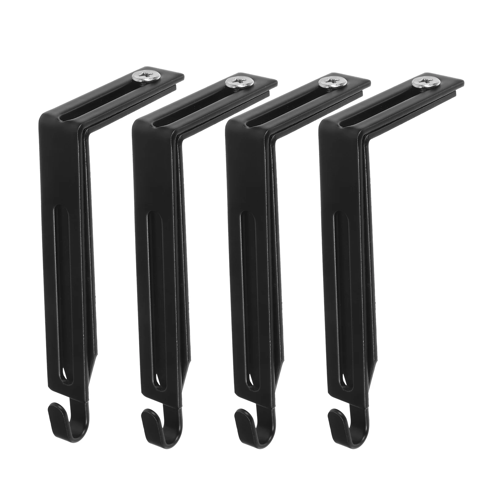 

4pcs Metal Hooks 37-55mm Adjustable Door Hanger Black Small Storage Hooks for Hats Bags Wardrobe Home Organization Coat Hook