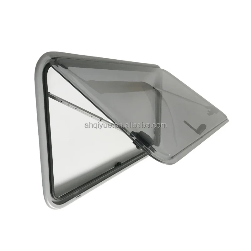 Silver Frame Round Corner RV Window Camper Double Glazed Acrylic Glass Car Window