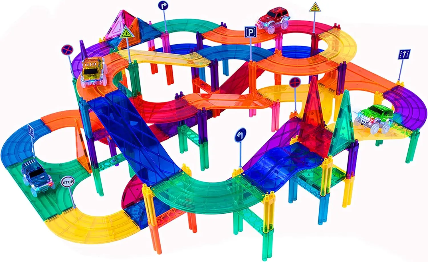 ชุดรางรถแข่งแม่เหล็ก 150 ชิ้น + แผ่นแม่เหล็ก 100 ชิ้น, ชุดของเล่นสนุกและสร้างสรรค์: การเรียนรู้แบบ STEAM, เสริมสร้างทักษะการประกอบ, พัฒนาการประสานมือและตา