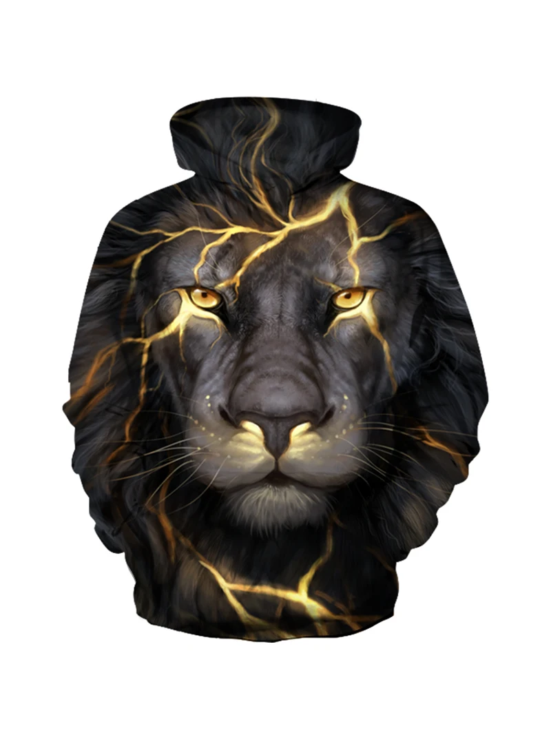 2024 Europese En Amerikaanse Herfst/Winter Nieuwe Leeuw 3d Geprint Kinder Hoodie Losse Kinder Lange Mouw Hoodie
