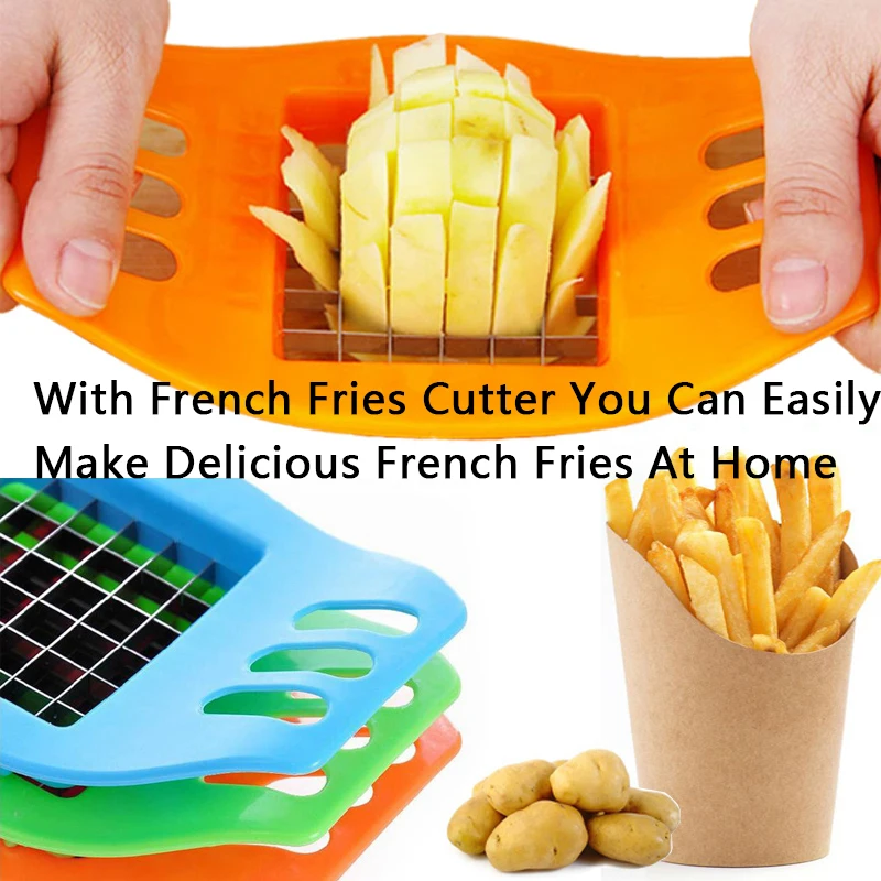 

French Fries Cutter Potato Cutter Stainless Steel Potato Making Tool Home Kitchen Gadgets