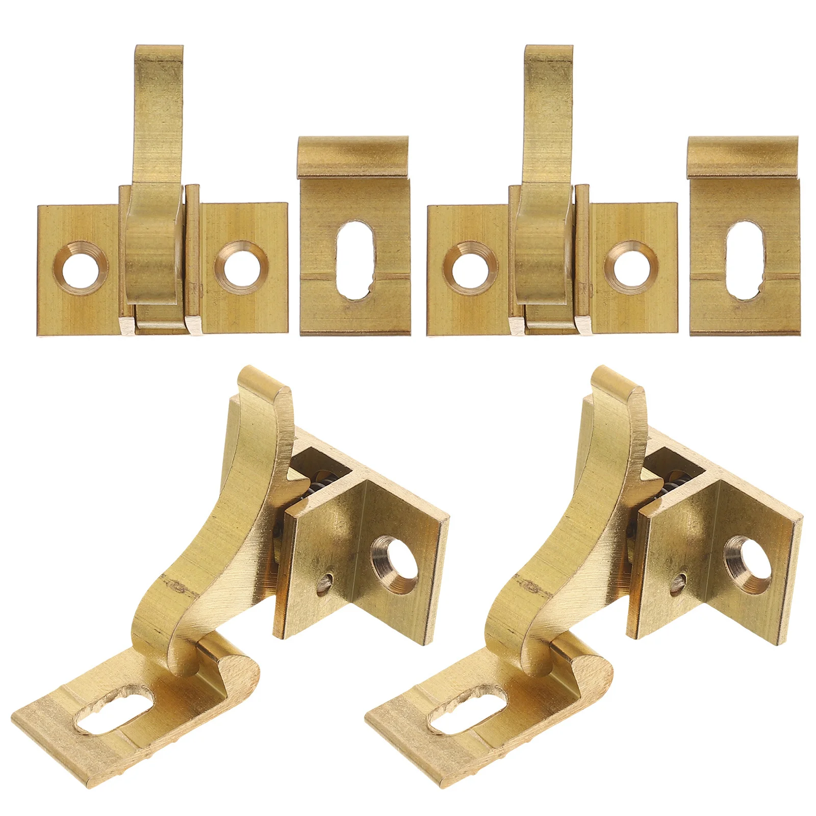 

4pcs Brass Anti-Theft Window Lock Heavy Duty Sliding Door Latch Spring Bolt Security Catch For Bedroom Bathroom Cabinet Garage