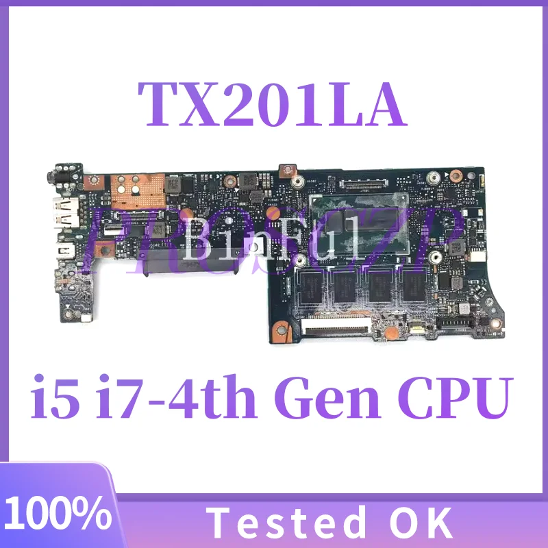 Placa base para ordenador portátil ASUS Transformer Book Trio TX201LA TX201LAF TX201L, placa base TX201LA con CPU i5 i7 de 4. ª generación, 4GB de RAM