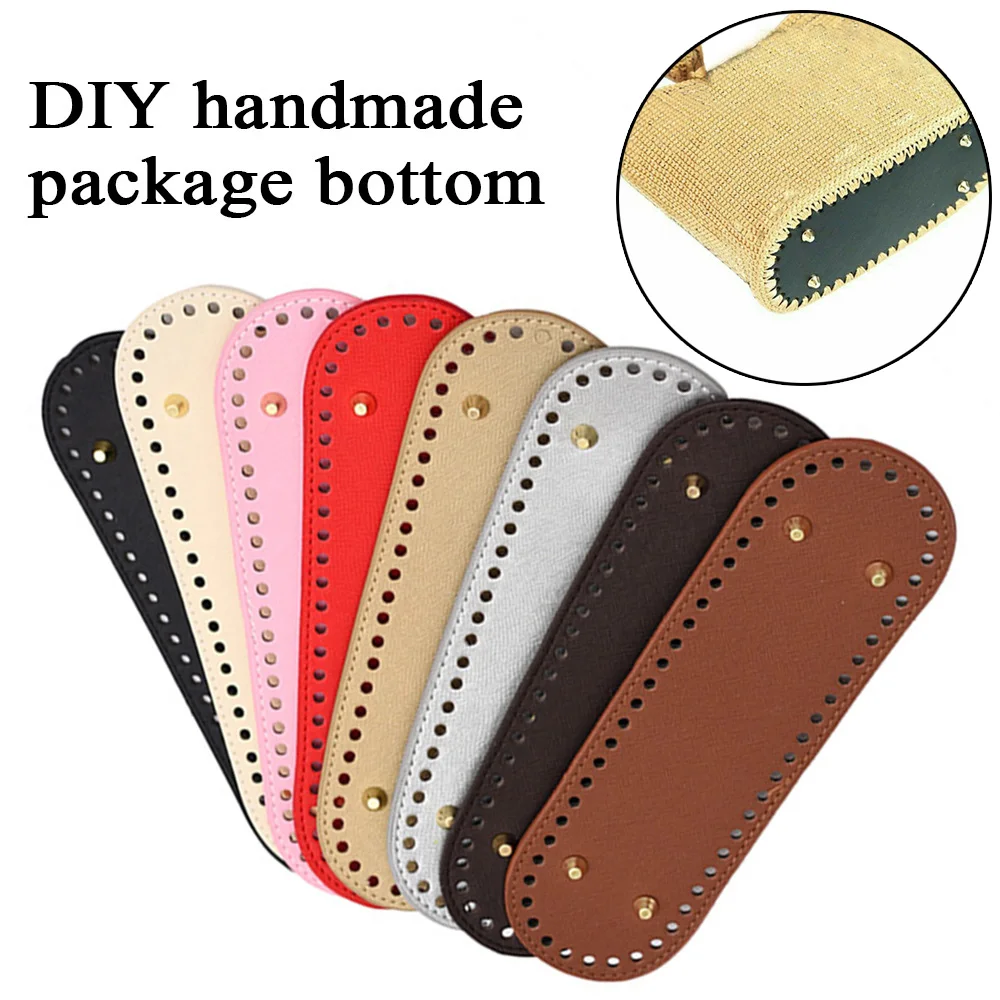 

PU Bag Bottom DIY Knitted Bag Accessories Durable Bag Bottoms For Crochet Knitting Handbag Rivets For Handmade Bag Bottom