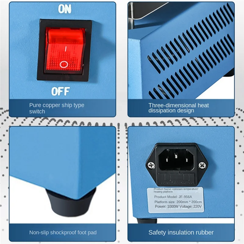 AA63 caliente 1 pieza 956S mesa calefactora 300W placa calefactora de doble pantalla lámpara LED mesa de soldadura de cuentas placa caliente de temperatura ajustable